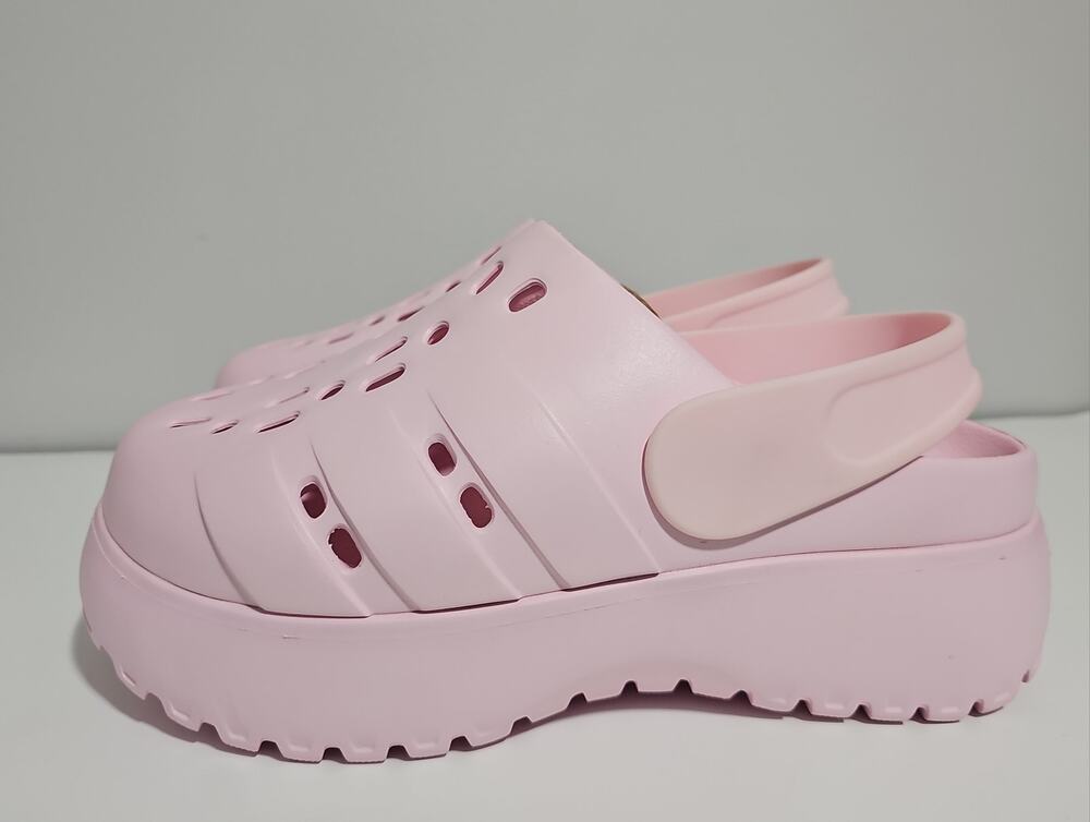 NEW Adidas Adilette Platform Clog Shoes Pink Womens 9 Cloudfoam